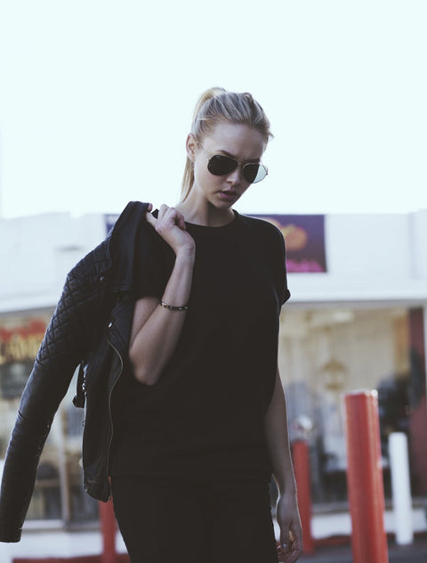 Roll Sleeve Sweatshirt Tee / Black - Sweatshirt - FORREST and BOB