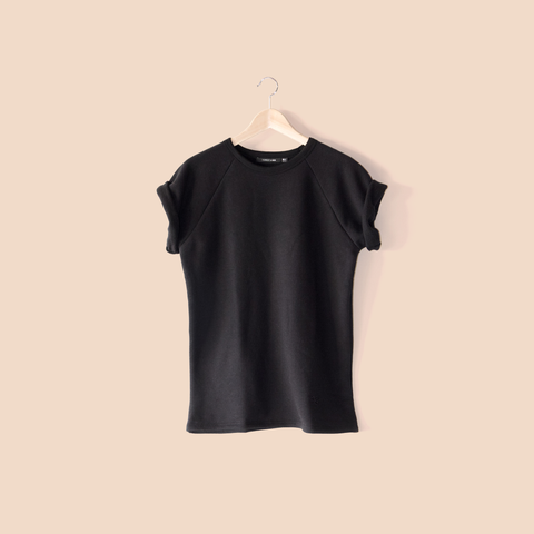 Roll Sleeve Sweatshirt Tee / Black - Sweatshirt - FORREST and BOB
